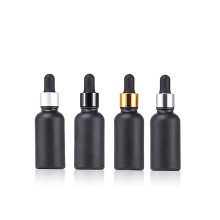 30ml matte black glass dropper bottle For Cosmetics Essential Oil beard oil perfume